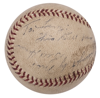1950s Yogi Berra Game Used OAL Harridge Baseball Hit By Yogi Berra Into The Stands at Yankee Stadium (MEARS)
